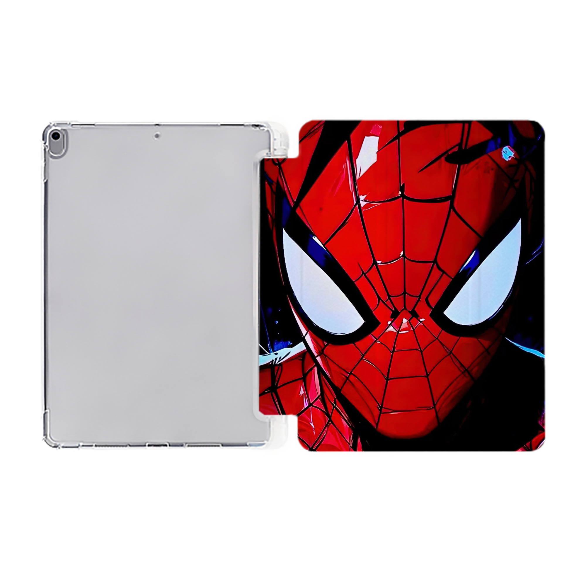 （画像用） Spider Man スパイダーマン IPad ケース ペン収納付き 三つ折りスタンド PUレザー×シリコン 対応機種9.5/10.5/10.9インチ